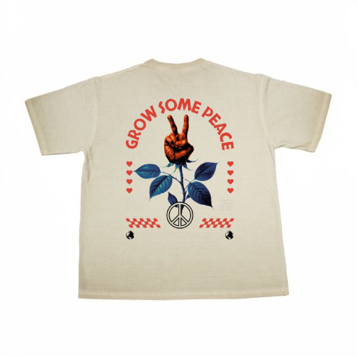 GROW SOME PEACE DROP SHOULDER SAND TEE