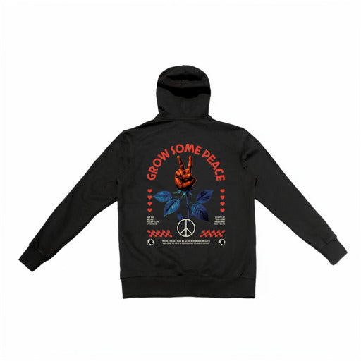 GROW SOME PEACE HOODIE BLACK