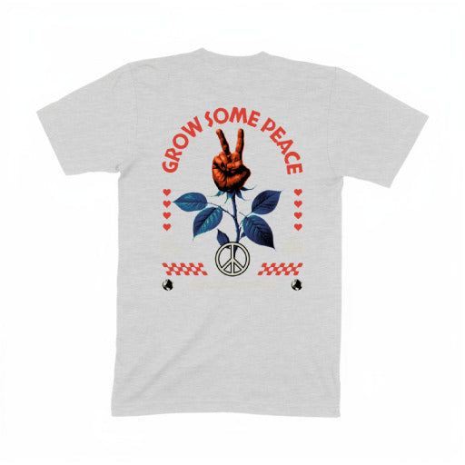 GROW SOME PEACE ESSENTIAL MELANGE GREY TEE