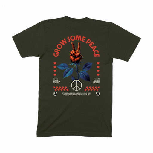 GROW SOME PEACE ESSENTIAL OLIVE TEE
