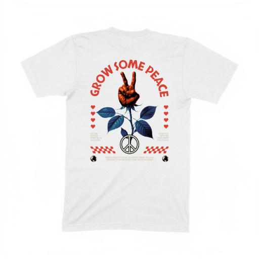 GROW SOME PEACE ESSENTIAL WHITE TEE