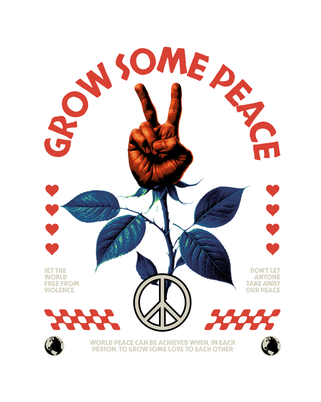 GROW SOME PEACE HOODIE BLACK