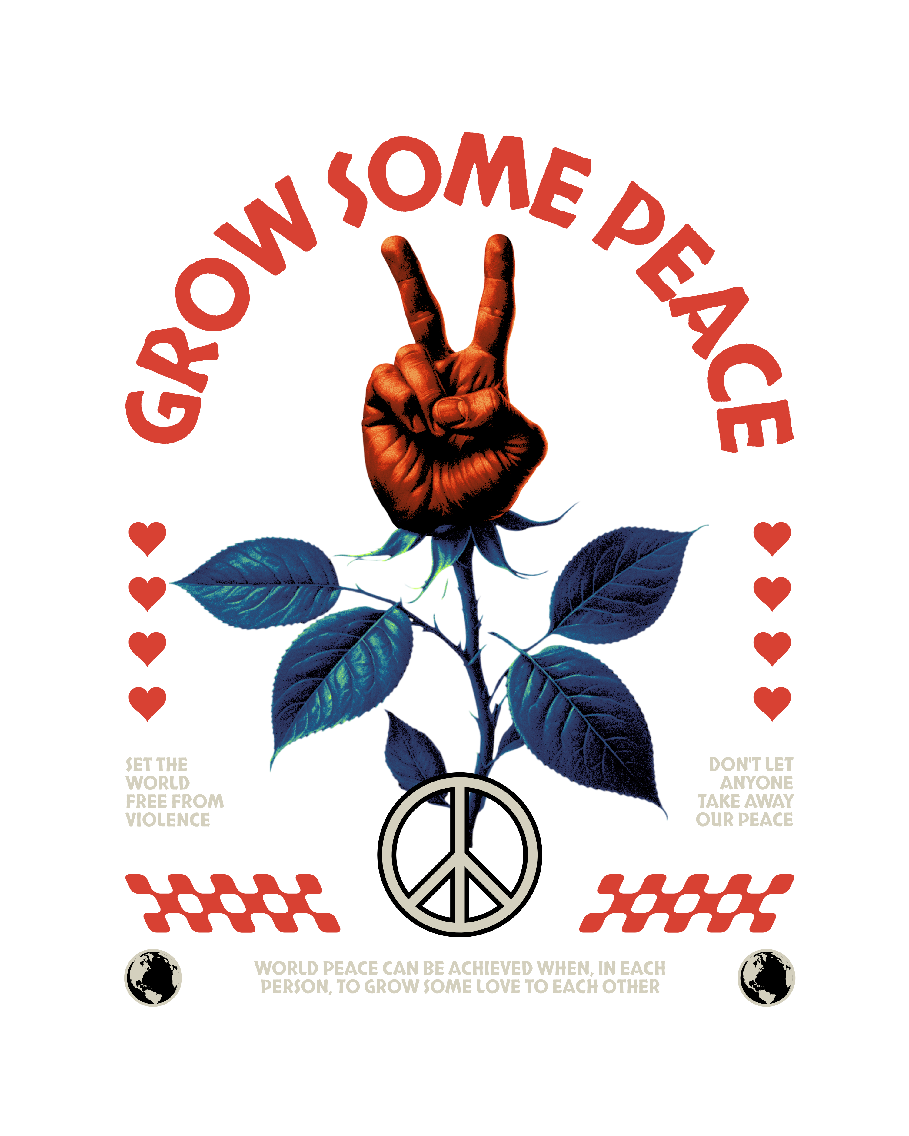 GROW SOME PEACE HOODIE BLACK