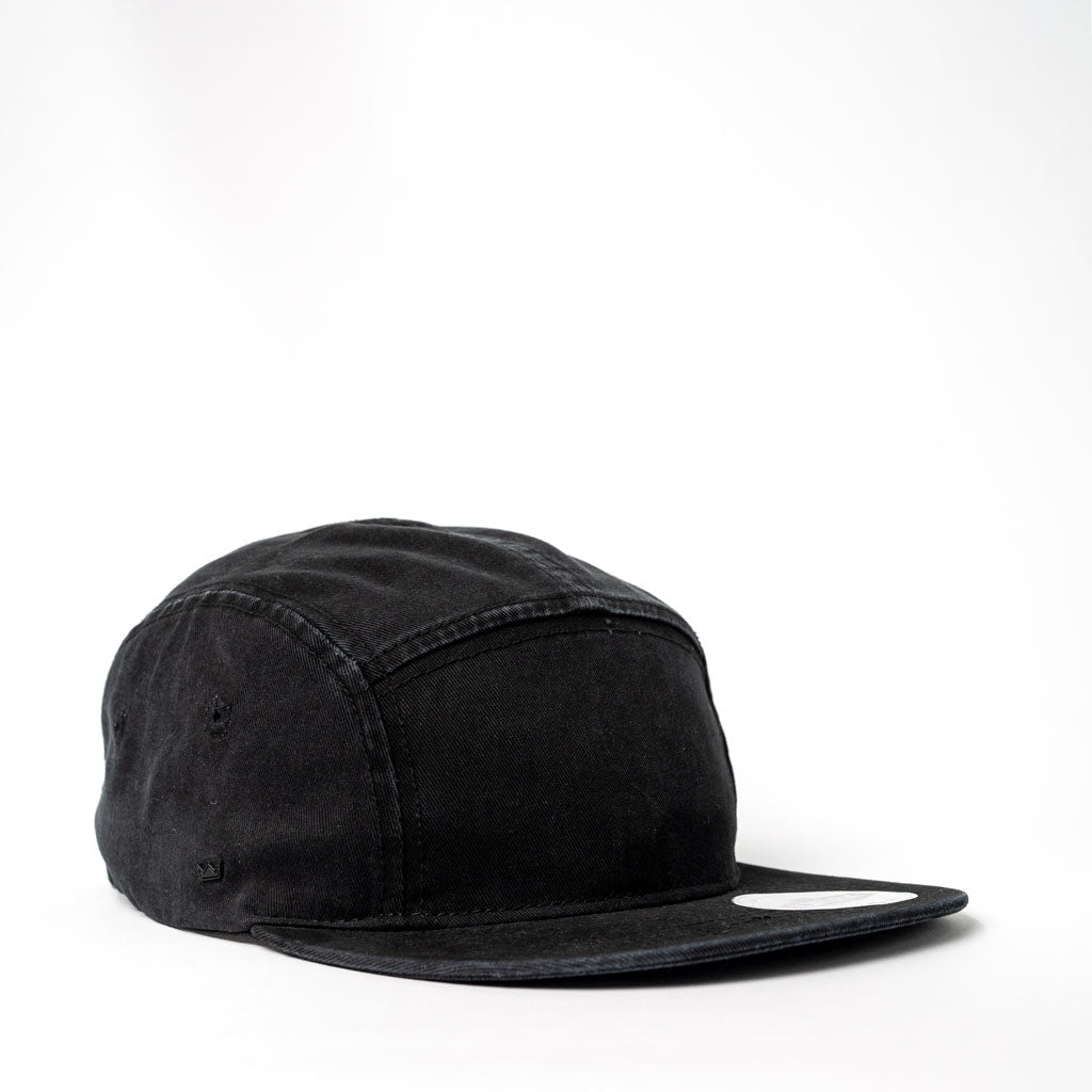 TENET 5 PANEL WASHED COTTON CAP BLACK