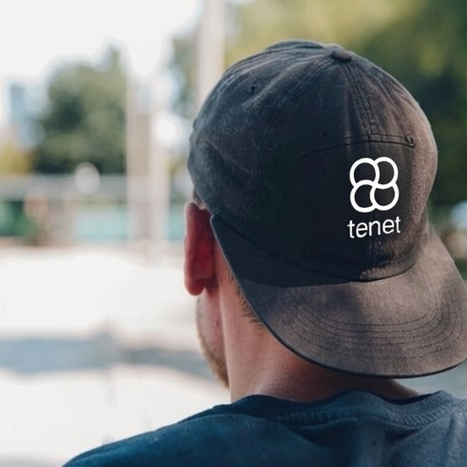 TENET 5 PANEL WASHED COTTON CAP BLACK